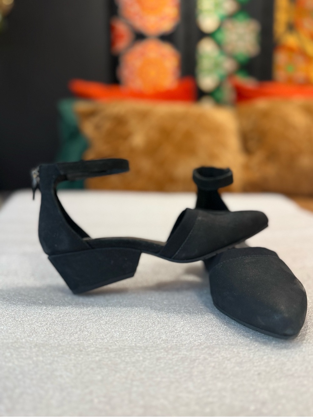 New Eileen FIsher Black Block Heel Sz 6